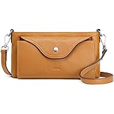 S-ZONE Leather Crossbody Bags for Women RFID Small Purse with Adjustable Strap Designer Shoulder Wallet Card Slots