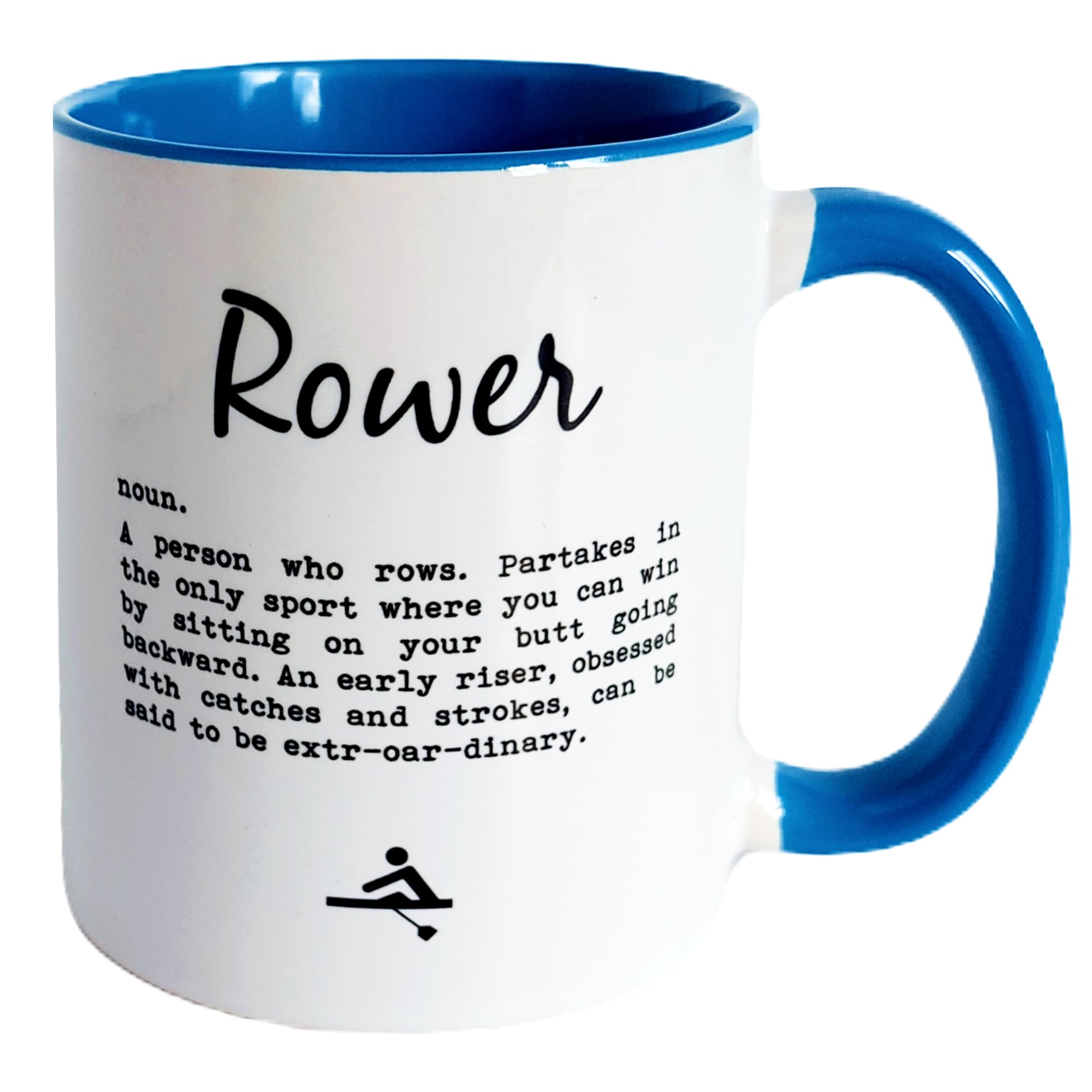 Worry Less Design Rower - Gift for Rower, Rowing Gifts, Mug for Rower, Funny Rowing Mug, 330ml Ceramic Mug