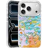 Casegis Compatible with iPhone 17 Pro Case,with [Soft Slim][Camera Protection] Cute Fishing Cats Shiny Aesthetic Phone Cover Anti-Yellowing Shockproof Protective Cover for Women Girl