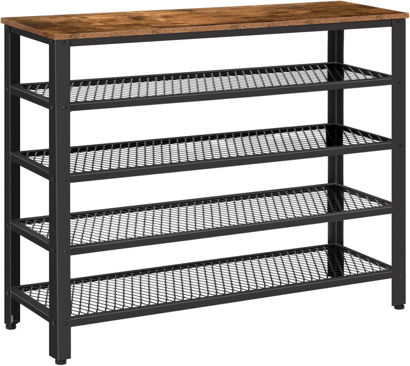 HOOBRO 5Tier Shoe Rack, Sturdy Steel, Shoe Shelf, Storage Organiser Unit with Mesh Shelves for