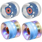 PATIKIL Light Up Skateboard Wheels 78a Roller Skate Wheels with Bearings for Outdoor Indoor Cruiser Street Double Row Skating Replacement