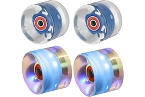 PATIKIL Light Up Skateboard Wheels 78a Roller Skate Wheels with Bearings for Outdoor Indoor Cruiser Street Double Row Skating Replacement
