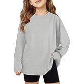 Haloumoning Girls Long Sleeve T-Shirts Kids Fall Oversized Tops Casual Crewneck Tees 5-14 Years