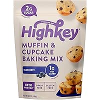 HighKey Blueberry Muffin Keto Mix - Low Carb, Gluten Free Food - No Sugar Added Snacks - Cupcake Breakfast Foods…