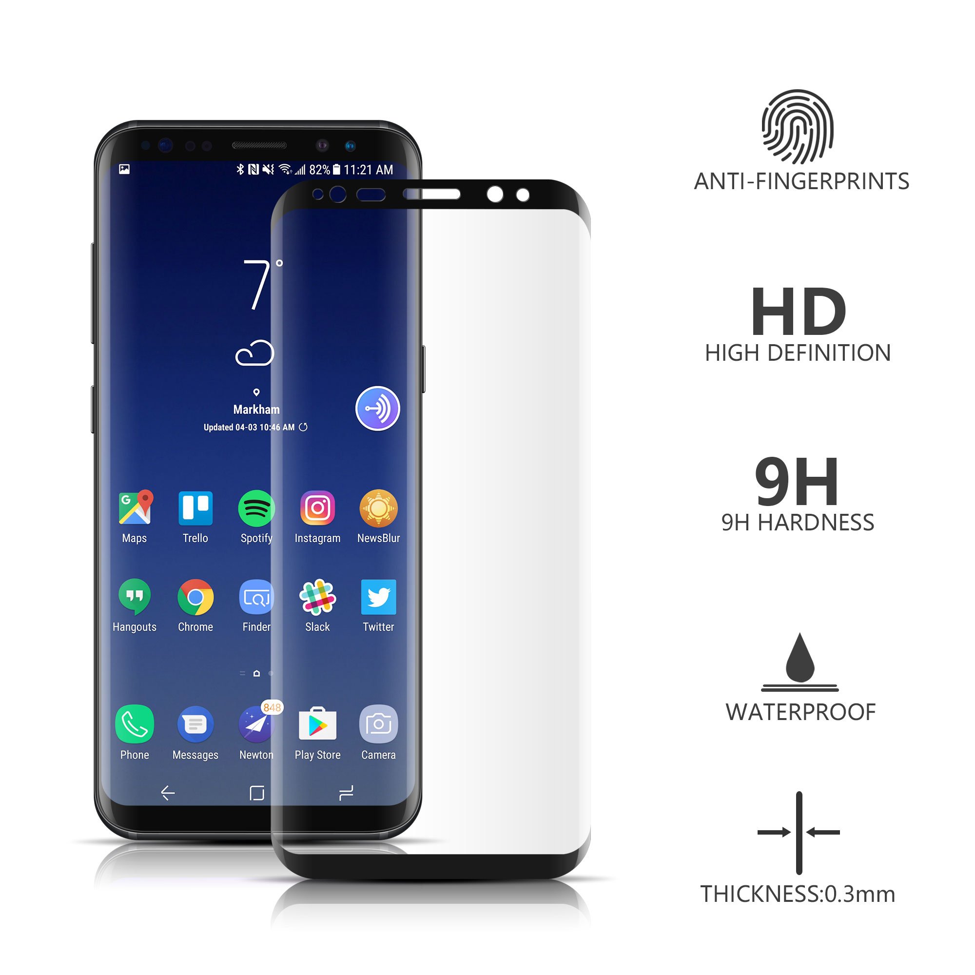 Samsung Galaxy Note 8 Privacy Screen Protector Tempered Glass,VIEE [9H Hardness][No Bubble][Anti Peeping] Privacy Tempered Glass (Note 8 Black)