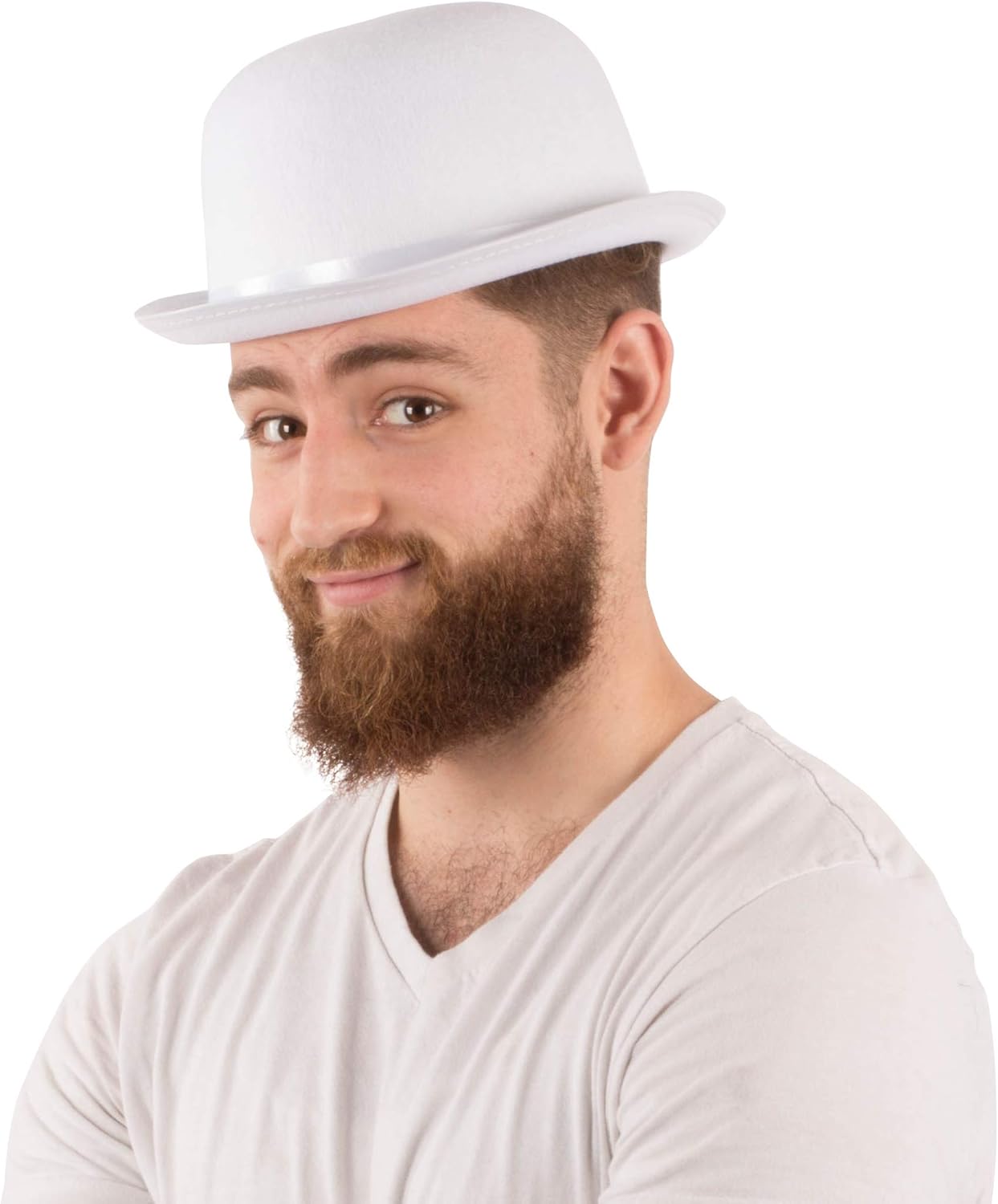 Funny Party Hats Derby Hats - 2 Pack - Black and White Bombin Hats - Bowler Hats - Roaring 20s Hats: Clothing