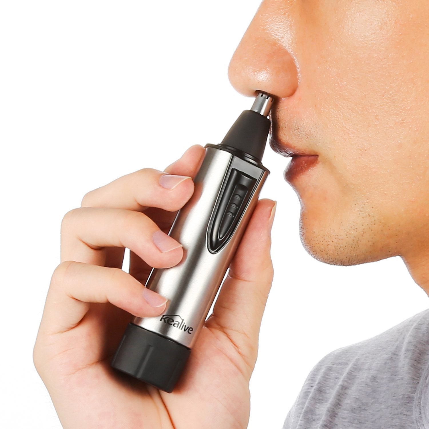 Nose & Ear Hair Trimmer, Nose Hair Trimmer with Professional Dual-edge Blades, Nose Trimmer with Vacuum Cleaning System