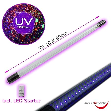 UV LED Schwarzlichtröhre - T8 - für Fassungen mit konventionellem Ballast - Blacklight mit 395nm Wellenlänge - bruchsichere K
