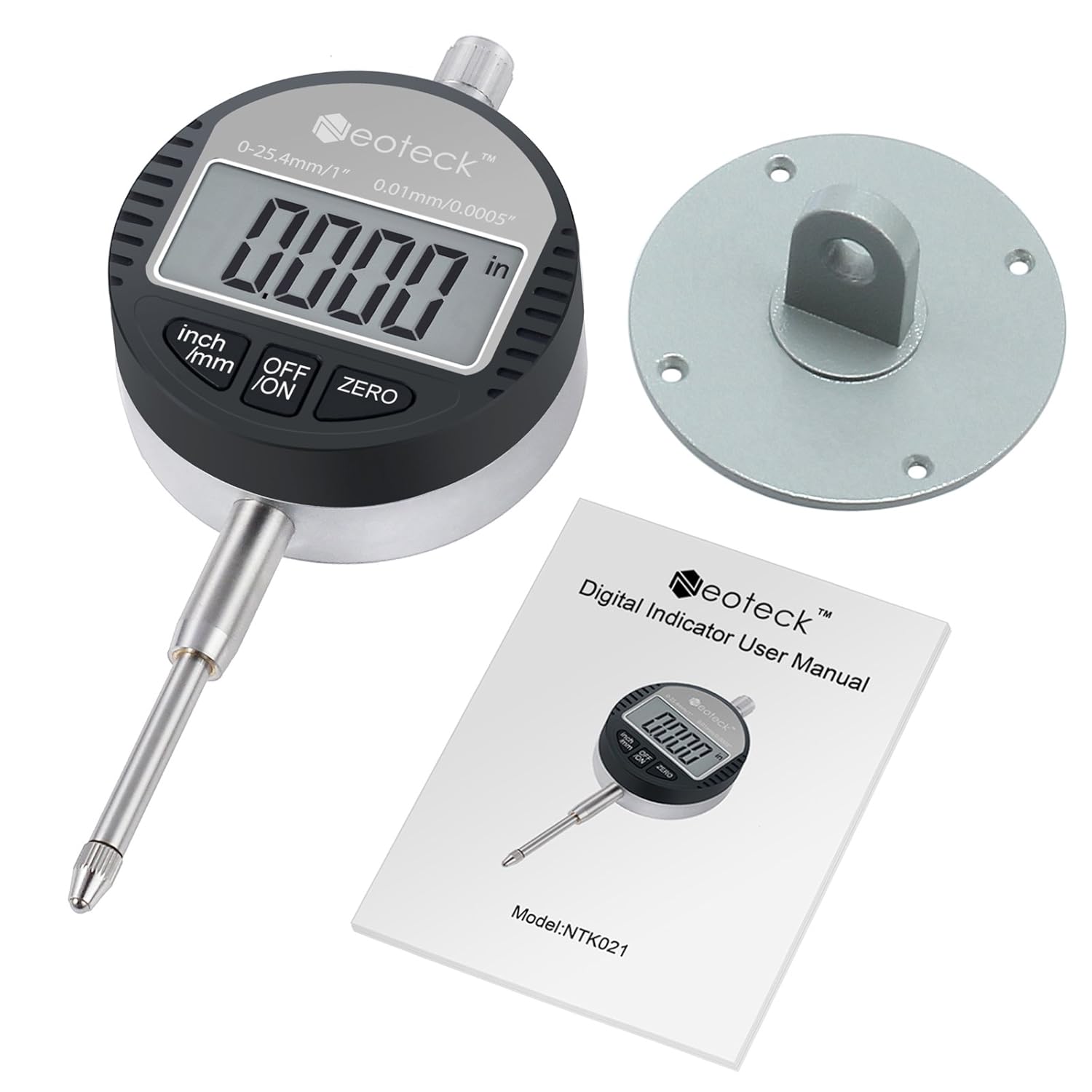 Neoteck DTI Digital Dial Indicator Probe 0.0005”/0.01mm Test Gauge