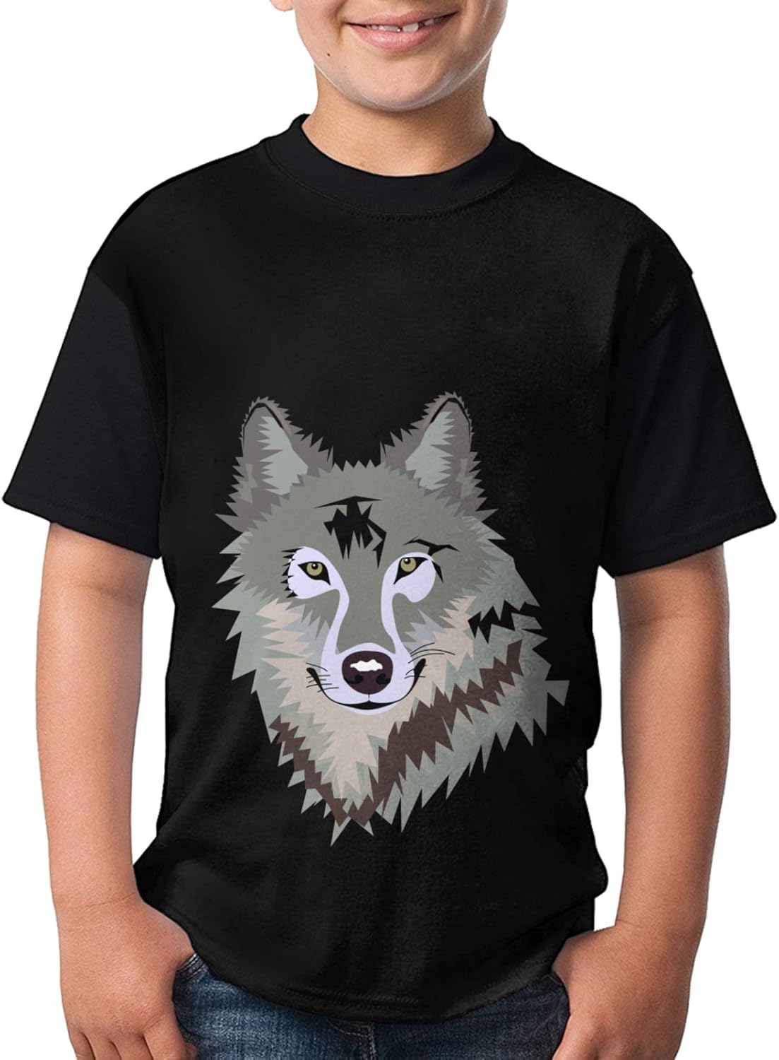 Amazon.com: Wolf Kids Tshirts Classic Graphic Short Sleeve Teens Tees Tops XL Black: Clothing