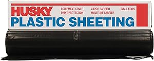 Husky CF0608B 8' X 100' 6 ML Tyco Polyethylene Black Plastic Sheeting