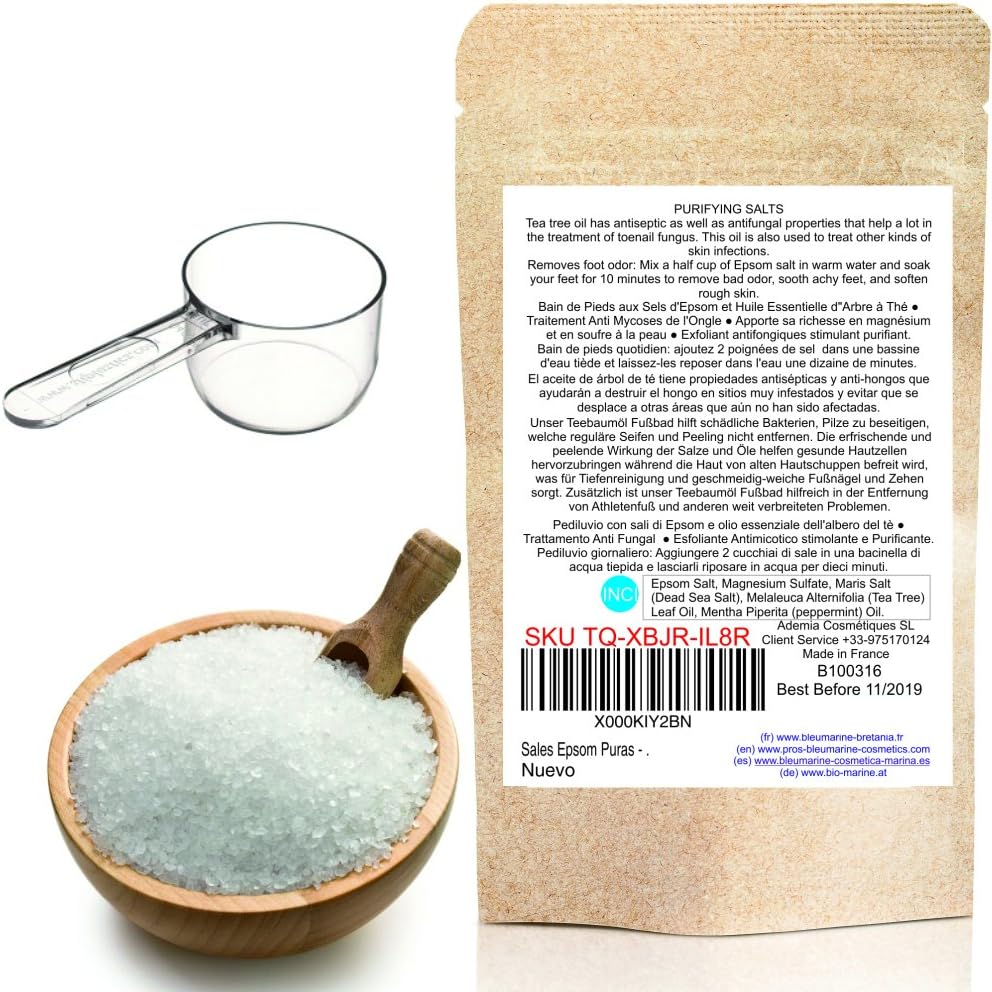 Foot Soak Salts Tea Tree Essential Oil Epsom Bath Salts Dead Sea Salt Antifungal Foot Soak Salts for Foot Spa Soak Detox Foot Bath Fungal Treatment Toenail Fungus soak Ingrown Nail Pain Relief 500g - Image 4