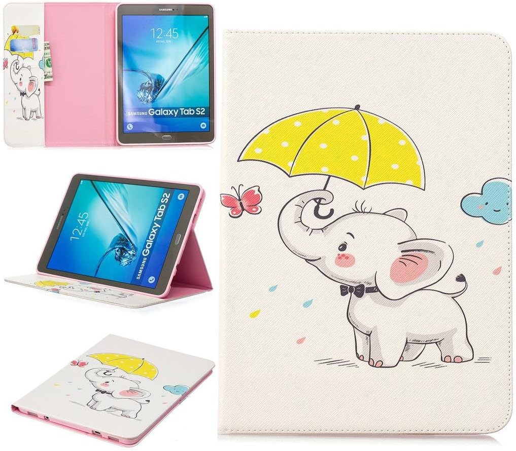 Samsung Galaxy Tab S2 9.7 Case, SATURCASE Beautiful Pattern PU Leather Flip Wallet Stand Card Slots Protective Case Cover for Samsung Galaxy Tab S2 9.7 SM-T810 T815 (BFT-3)