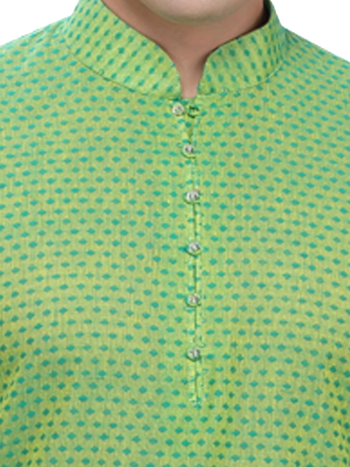 rg designers men's cotton kurta pyjama set green