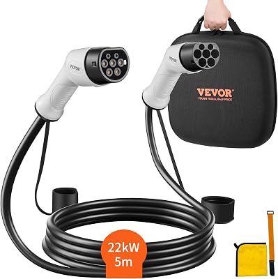 Câble de Recharge EV de Type 2 à Type 2 Chargement Monophasé Véhicule Électrique 32 A 22 kW 5,5 m IP66 Étanche avec Sac de Transport pour IEC62196 Véhicule Électrique Hybride Rechargeable CE TÜV