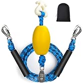 ASVAEVAS Self Centering Boat Tow Harness for Tubing, Boat Tow Rope Harness with Pulley and Large Hooks for Towing 1-4 Riders Towable Tubes, Pulling Water Skiing, Wakeboarding