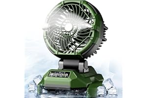 Veubew Portable Misting Fan,30000mAh Rechargeable Battery Powered,4 Strong Winds&4 Spray Mister,Floor Cooling Fan for Outdoor,Camping,Patios,Adjustable Base for 10-13in Bucket(No Bucket Included)