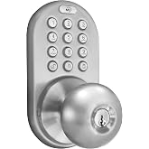 MiLocks DKK-02SN Indoor Electronic Touchpad Keyless Entry Door Lock, Satin Nickel