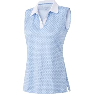 M MAELREG Womens Polo Shirts Short Sleeve V-Neck Collared Golf Tennis Shirt Moisture Wicking Tank Top Womens Golf Shirts