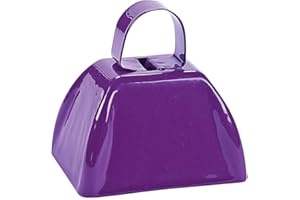 FUN EXPRESS Solid Colored Cowbells, Bulk Set of 12 - For Sporting Events, School Spirit and Parties (Purple)