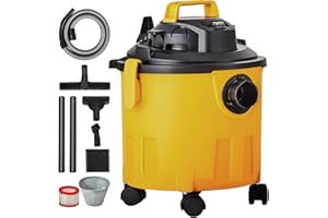 5-Gallon Wet and Dry Vacuum Cleaner, 6 Peak HP Suction Power, Multi-Functional Design with Blower Feature, Includes 2-in-1 Cr