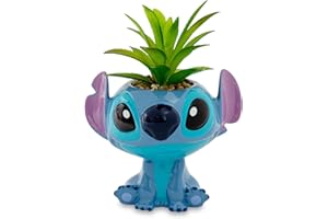 Toynk Disney Lilo & Stitch Full Body 5-Inch Ceramic Planter with Artificial Succulent