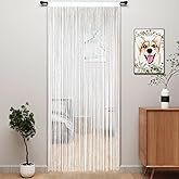 YIIBAII Door String Curtains Fringe Door Curtains for Doorways Window Room Decoration Living Room Divider (39"x79", White)