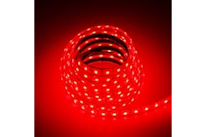 BSOD Red Lights, Red Rope Lights 12V Waterproof DIY Red Lamp Therapy Underwater Boat Light Waterproof IP68 Outdoor LED Strip 16.4ft 5M 5050 SMD 300 LED Tube LED Flexible(Red)