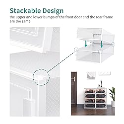 PARANTA 6-Piece Boot Shoe Storage Box, Stackable
