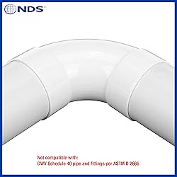 NDS PVC S&D 90° Long-Turn Elbow, 4-Inch, for Hub X