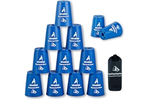Aivalas Stacking Cups, Quick Stack Cups Game with 12 PCS Stackable Cups & Durable Carry Bag, Classic Stacking Games for Kids 