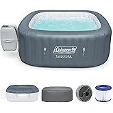 Coleman Hawaii AirJet Large Square 4 to 6 Person Inflatable Hot Tub Portable Outdoor Spa with 140 AirJets and EnergySense Cov