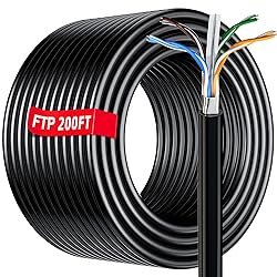 Cat 6 Ethernet Cable 200ft Outdoor, FTP Cat 6