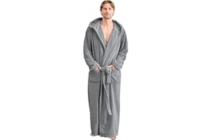 PJGGZ Bathrobes for Men Full Length - Soft Absorbent Long Towel Robes with Hood (Available for Big and Tall)