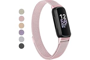 Vanjua for Fitbit Inspire 3 Bands Women Men, Stainless Steel Metal Mesh Loop Adjustable Magnetic Wristband Replacement Straps Compatible with Fitbit Inspire 3 Fitness Tracker