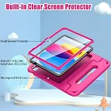 Surom Kids Case for iPad 11th Gen A16 2025 10th Gen 2022 Rose view 3
