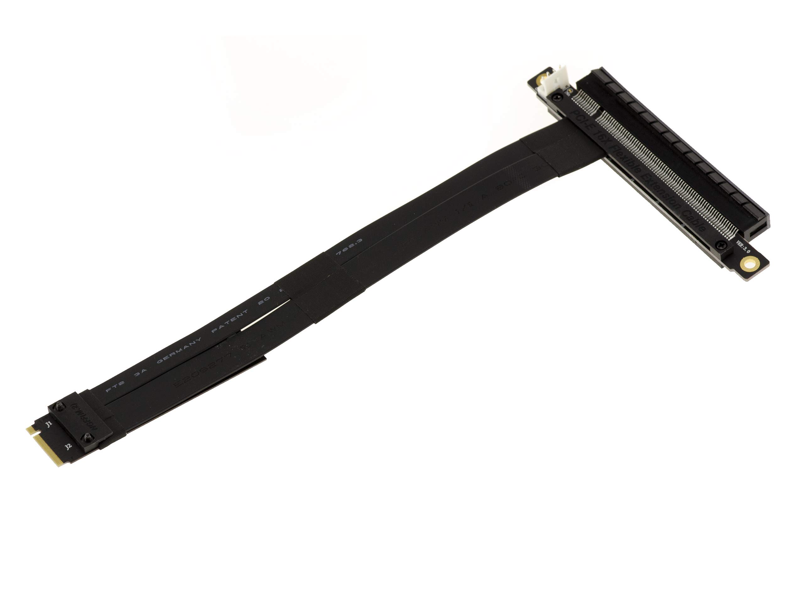 KALEA-INFORMATIQUE Adapter riser extension for M2 PCIe NVMe M Key slot to PCIe x16 Female. Length 20cm