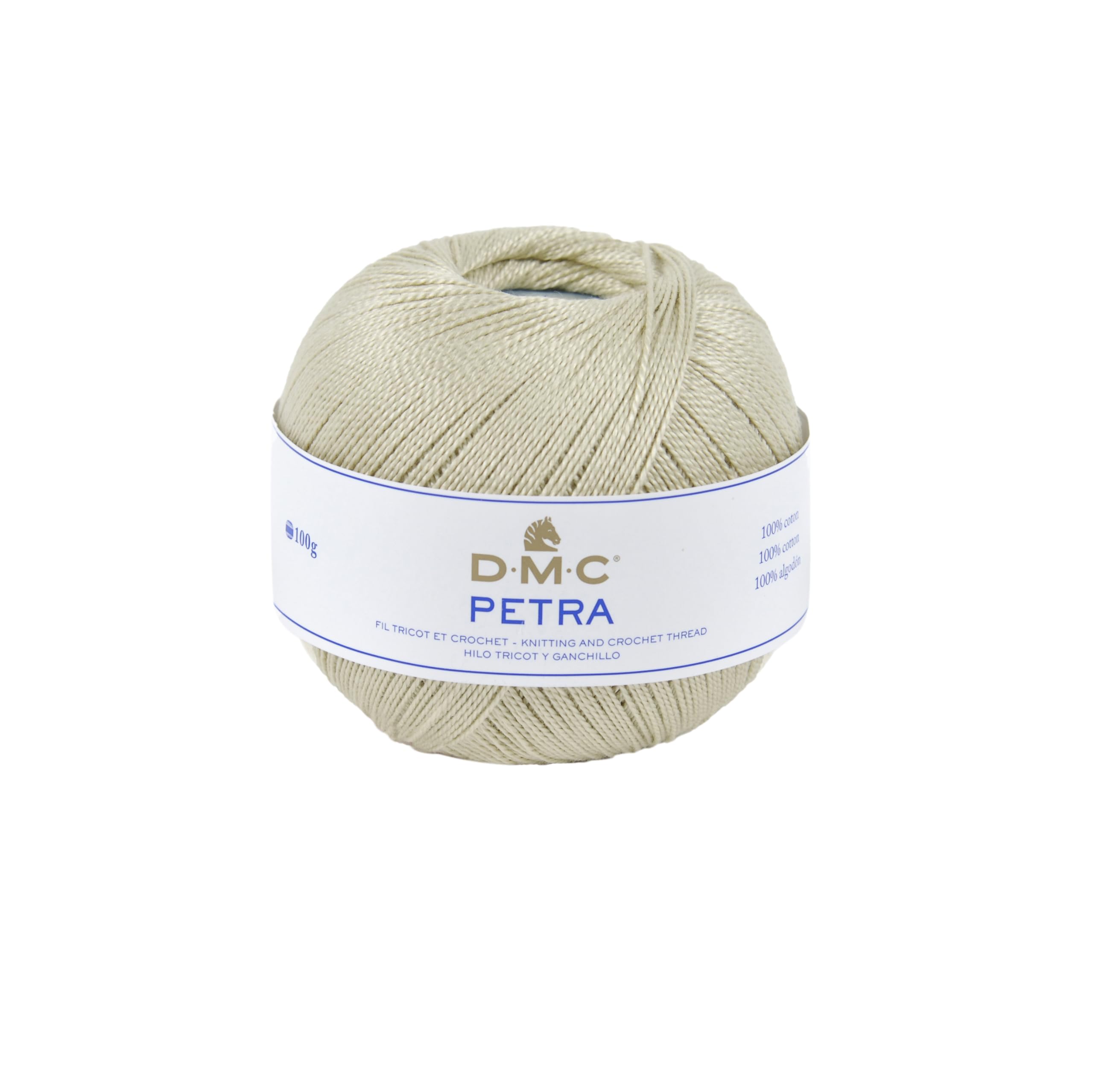DMC Petra Yarn Size 5, 100% Cotton, Beige, 9x9x8 cm