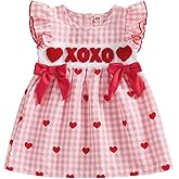 MoZiKQin Toddler Baby Girl Easter Outfit Bunny Embroidery Smocked Dress Ruffle Sleeve Plaid Dress Cute Easter Clothes