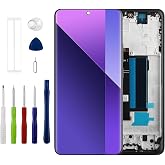 [Support Fingerprint] Duotipa 6.67" AMOLED Display for Redmi Note 13 Pro+ 23090RA98C (Black with Frame) LCD Display Touch Screen Digitizer Assembly Replacement with Tool Sets