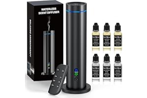 MAROMALIFE Waterless Diffuser, 1000 Sq.Ft Coverage, Essential Oil Diffuser with Tilt-Safe, Remote Control, Adjustable Mist Mode, Mood Lights Aromatherapy Diffuser for Home, Large Room, Office, Hotel, Black