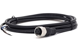 Finecables Industrial M12 Female 4 Pin Connector 2 Meter Molded PVC Cable, UL Listed