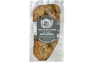 ANGEL'S SALUMI & TRUFFLES Angel's Salumi Dry-Cured Duck Breast "Prosciutto" – 10.5-12oz Gourmet Artisanal Charcuterie – Humanely Raised, Antibiotic & Hormone-Free, Vegetarian Fed, Phosphate-Free
