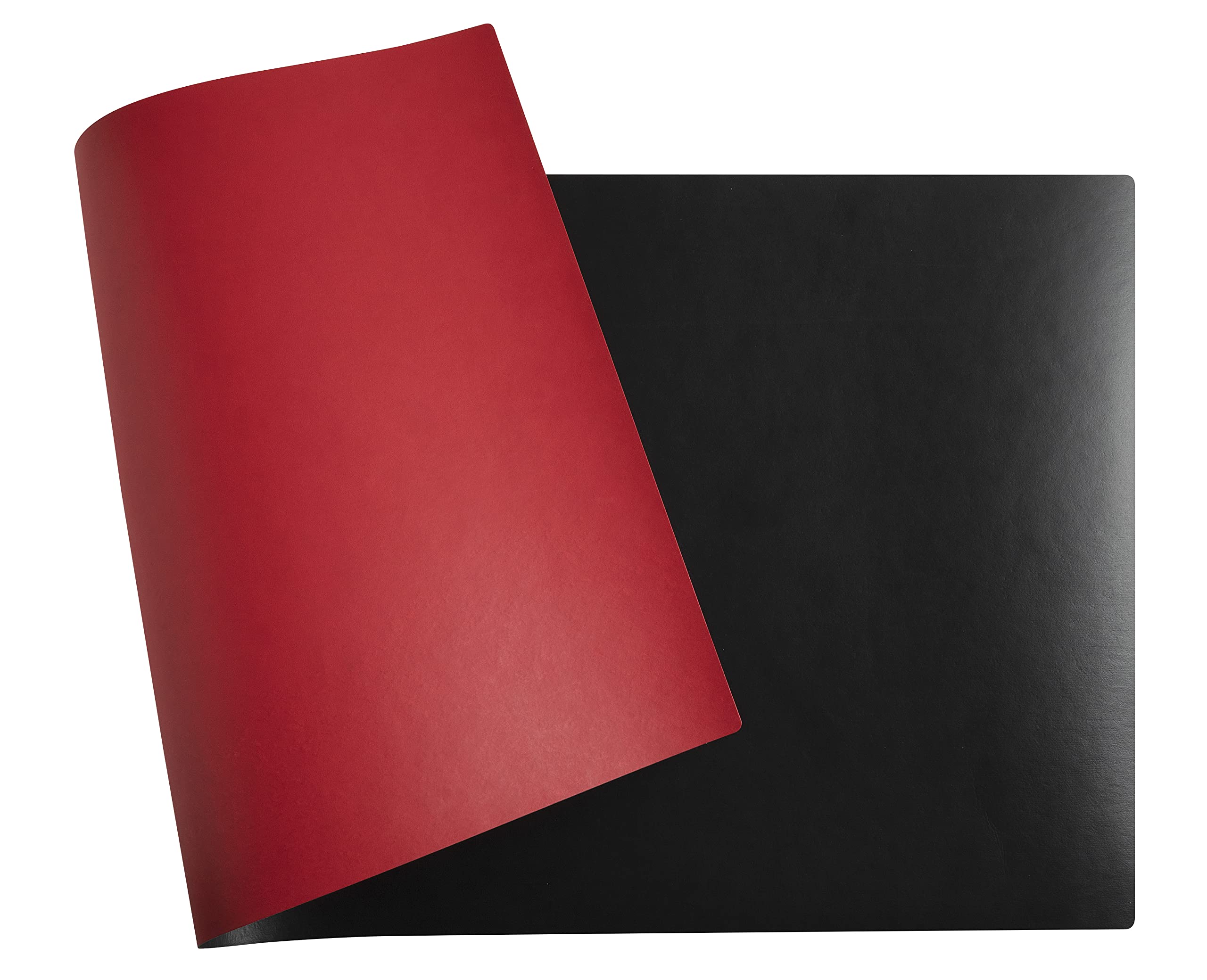 Exacompta - Ref. 29141E - 1 Home Office soft pad - in two-tone imitation leather (polyurethane) - soft and resistant, desk protector, mouse pad - 40x80 cm - black/red colour - delivered rolled
