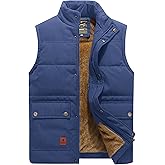 VtuAOL Men's Outerwear Vest for Men Winter Puffer Vests Fleece Lined Outdoor Warm Sleeveless Jackets