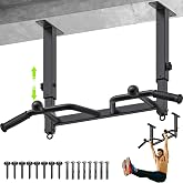 SELEWARE Heavy Duty Welded Pull Up Bar Wall/Joist/Ceiling Mount Chin Up Bar | Multifunctional Pull-up Bars w/Resistance Band Hooks for Home Gym Strength Training, Sturdy Steel Construction Support 500 lb
