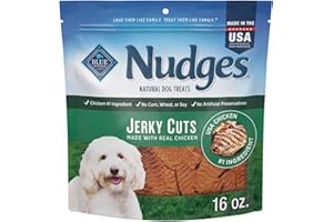 Blue Buffalo Nudges Jerky Bites Dog Treats, Made in the USA with Natural Ingredients, Bite-Sized Pieces, Chicken, 16-oz Bag