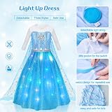 MELAND Snow Princess Dress Up for Girls 3-10 Light Up Disney Inspired view 3