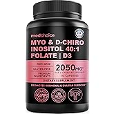 Myo-Inositol 40:1 for Women – Inositol Supplement with Myo & D-Chiro Inositol, Folate & Vitamin D3 – Vegan Capsules for Daily Routine & Hormone Support – Flo Ovarian Support Capsules – (90 Count)