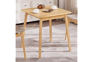 HOOBRO Bamboo Dining Table, Square Dining Table for 2, 27.6" Kitchen Table for Small Space, Writing Table, Easy to Assemble, for Dining Room, Living Room, Office, Kitchen, Natural YL70CZ01G1
